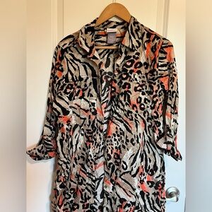 🌺 Jaclyn Smith Lightweight Animal Print Tunic – Women’s XL 🌺